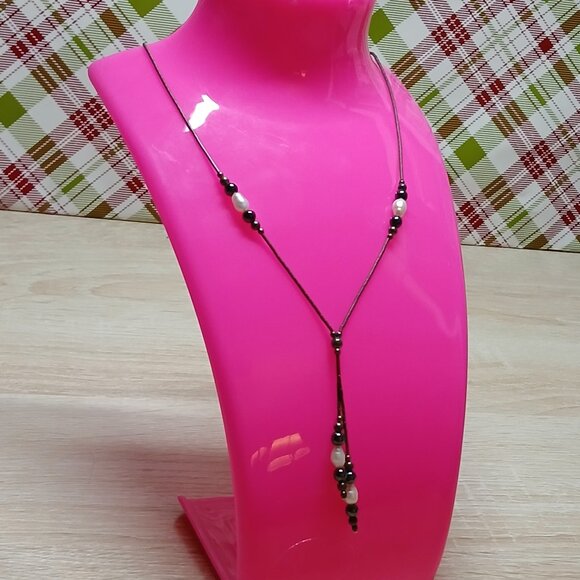 Vintage Beaded Costume Jewelry Black & White #5 - Picture 5 of 11